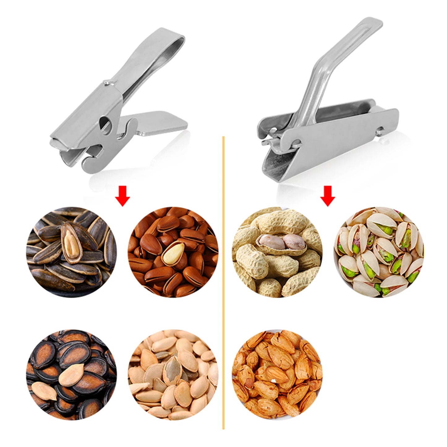 Stainless Steel Sheller Nuts Opener Melon Seed Plier Clamp Pistachio Opener Sunflower Seeds Peeler Walnut Kitchen Tools