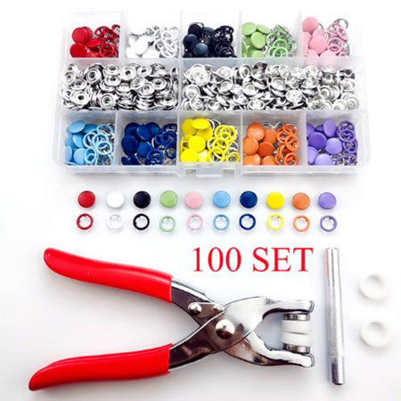 Metal sewing button pliers set