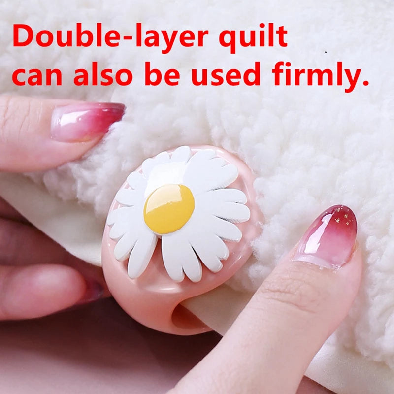 4/8pcs Daisy Bed Sheet Cover Quilt Holder Buckle Safety Invisible Quilt Cover Clips Seamless Anti-slip Duvet Fasteners Bed Clips