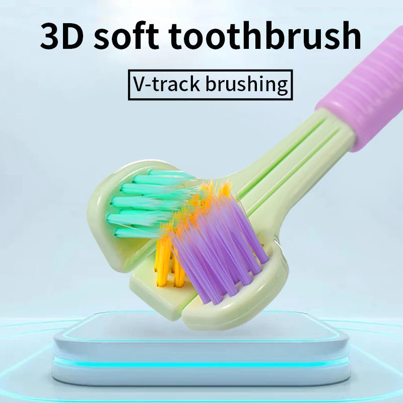 Three-sided soft Bristle toothbrush