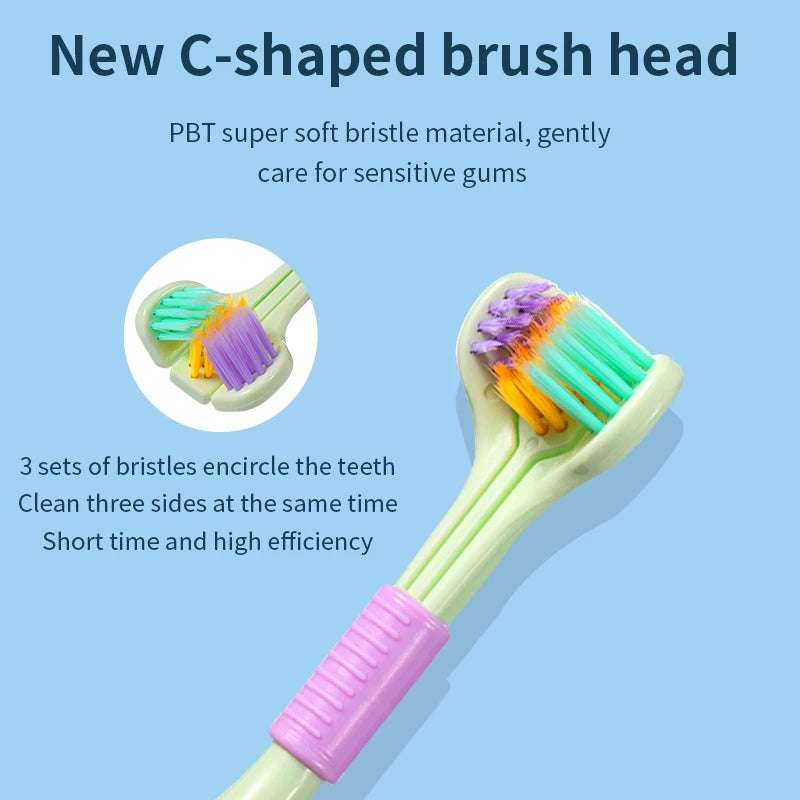 Three-sided soft Bristle toothbrush