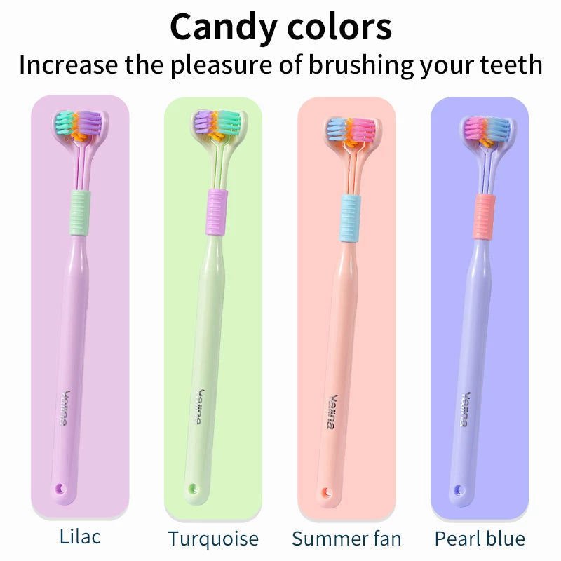 Three-sided soft Bristle toothbrush