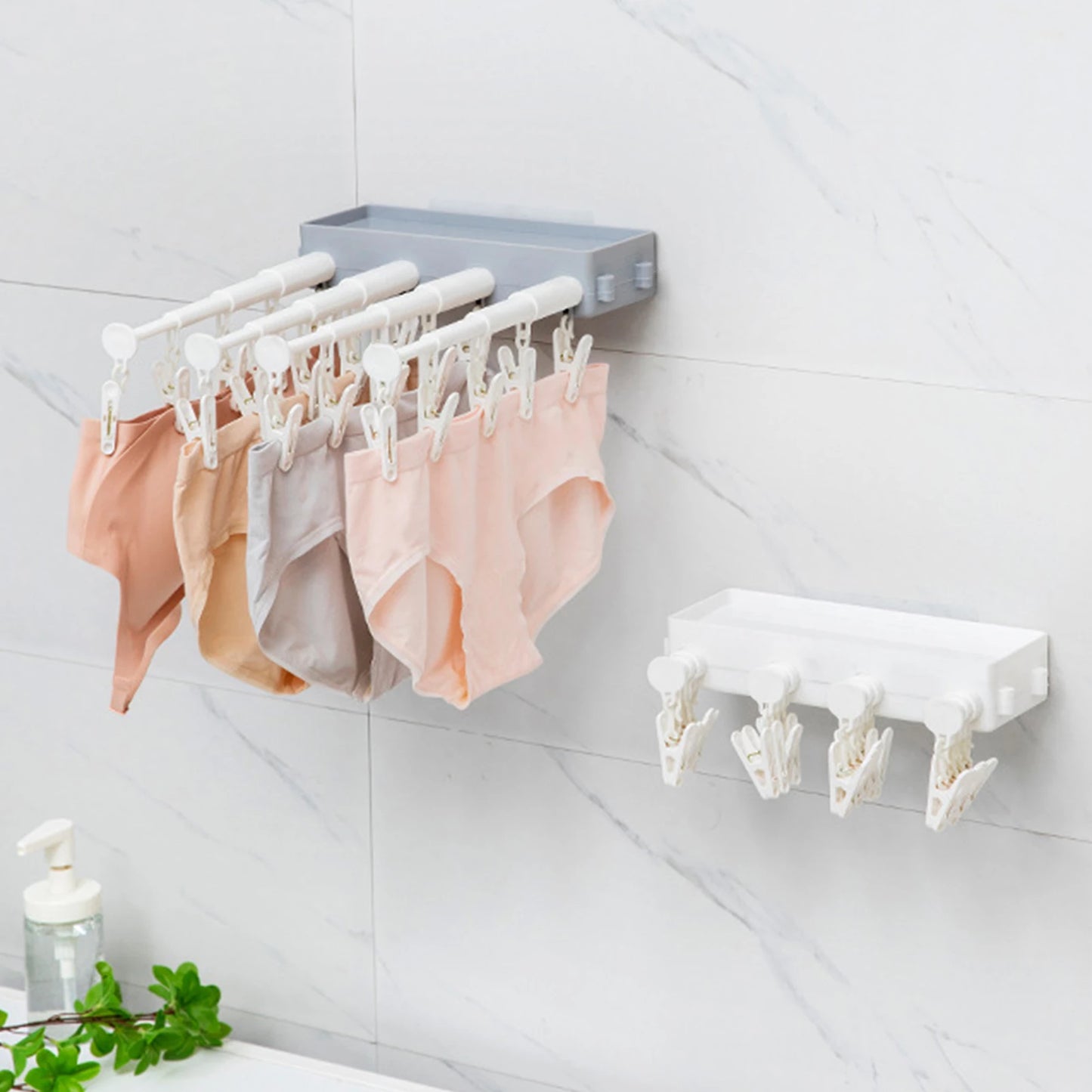 Retractable clothes hanger wall-hanging socks towel shower shelving